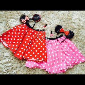 minnie mickey mouse red mini skater skirt